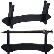 Wooden Sword Katana Holder Stand, Bracket Samurai Sword Display, Black, Finish Product: 5.5x23.5x9.9cm, about 3pc/set(ODIS-WH0026-02A)