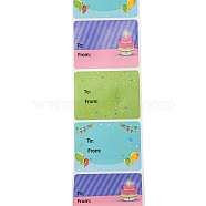 Happy Birthday Gift Tags, Birthday Present Stickers, Name Gift Labels for Kid Party, Envelope Seal, Mixed Color, 38x50x0.2mm, 200pcs/roll(DIY-H167-01B-01)