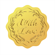 Self Adhesive Gold Foil Embossed Stickers, Medal Decoration Sticker, Word, 5x5cm(DIY-WH0211-405)