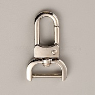 Zinc Alloy Swivel Lobster Claw Clasps, Swivel Snap Hook, Platinum, 48x34mm, Hole: 19x9mm(FIND-WH0145-85C-P)