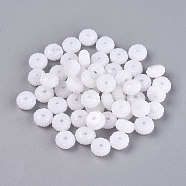 Resin Rhinestone Beads, Imitation Jelly, Rondelle, White, 8x4.2mm, Hole: 1.8mm(RESI-T020-22B-36)