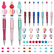 DIY Hot Air Balloon Beadable Pen Making Kit, Including Silicone & Rhinestone Spacer Beads, Ball-Point Pens, Mixed Color, 60Pcs/bag(DIY-CA0005-69)