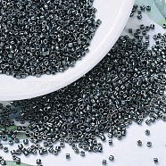 MIYUKI Delica Beads, Cylinder, Japanese Seed Beads, 11/0, (DB0465) Galvanized Midnight Blue, 1.3x1.6mm, Hole: 0.8mm, about 10000pcs/bag, 50g/bag(SEED-X0054-DB0465)