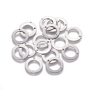 201 Stainless Steel Links connectors, Ring, Stainless Steel Color, 16x1mm, Hole: 1.4mm(STAS-L234-019P)