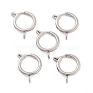 Non-Tarnish 304 Stainless Steel Spring Ring Clasps, Stainless Steel Color, 20x16x3mm, Hole: 3mm(X-STAS-E104-09D-P)