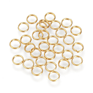 304 Stainless Steel Split Rings, Double Loops Jump Rings, Golden, 5x1.4mm, about 3.6mm inner diameter(X-STAS-Q186-01-5mm-G)