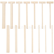 1 Set Wood Book Binding Spacer Tools, Cutting Guide, T-shaped & Straight Ruler, Lemon Chiffon, 251x4.5~60x3~3.5mm, 14pcs/set(AJEW-BC0004-36)