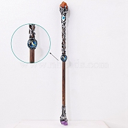 Natural Red Agate Twelve Constellation Magic Wand, Cosplay Magic Wand, for Witches and Wizards, Virgo, 290mm(PW-WG23699-01)