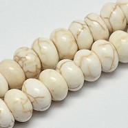 Rondelle Natural Magnesite Beads Strands, Creamy White, 8x5mm, Hole: 1mm, about 80pcs/strand, 15.7 inch(G-M138-29)