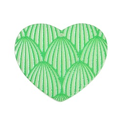 Acrylic Pendants, Heart, Light Green, 29x34x2.3mm, Hole: 1.8mm(OACR-Q100-08C)