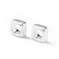 Alloy Beads, Long-Lasting Plated, Square, Silver, 3.5x3.5x2mm, Hole: 2mm(FIND-C025-03S)