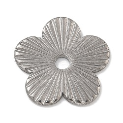 Anti-Tarnish 304 Stainless Steel Beads, Flower, Stainless Steel Color, 15.5x15.5x1mm, Hole: 2mm(STAS-D197-26P)