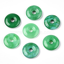 Nbeads 10Pcs Natural Malaysia Jade Pendants, Donut/Pi Disc, Donut Width: 12mm, 30x3.5~4.5mm, Hole: 5mm(G-NB0003-85)