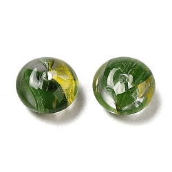 Transparent Glass Beads, Rondelle, Dark Green, 16x9.5mm, Hole: 2mm(GLAA-G104-06)