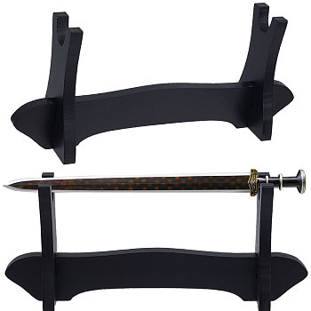 Wooden Sword Katana Holder Stand, Bracket Samurai Sword Display, Black, Finish Product: 5.5x23.5x9.9cm, about 3pc/set