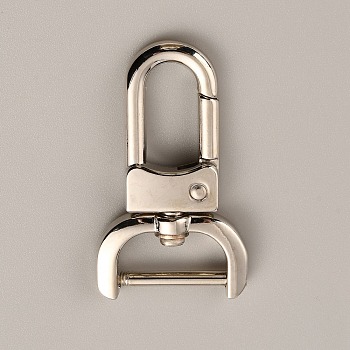 Zinc Alloy Swivel Lobster Claw Clasps, Swivel Snap Hook, Platinum, 48x34mm, Hole: 19x9mm