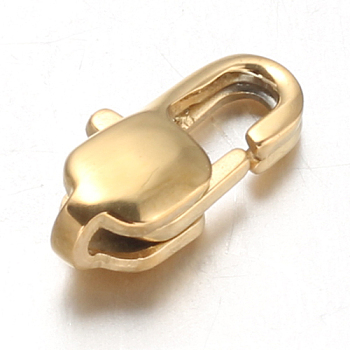 Ion Plating(IP) 304 Stainless Steel Lobster Claw Clasps, Golden, 11x5.5x3.5mm, Hole: 1mm