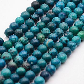 Natural Variscite Bead Strands, Round, 4mm, Hole: 1mm, about 98pcs/strand, 15.7 inch