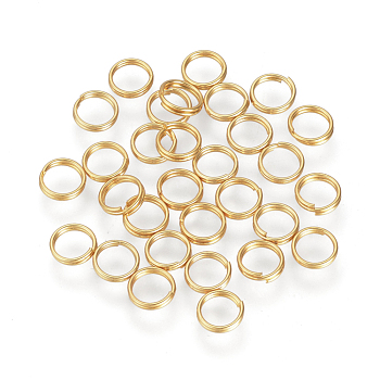 304 Stainless Steel Split Rings, Double Loops Jump Rings, Golden, 5x1.4mm, about 3.6mm inner diameter