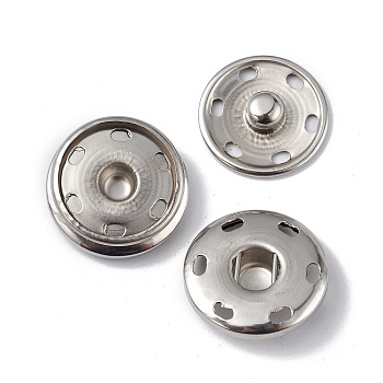 202 Stainless Steel Snap Buttons, Garment Buttons, Sewing Accessories, Stainless Steel Color, 19x6mm