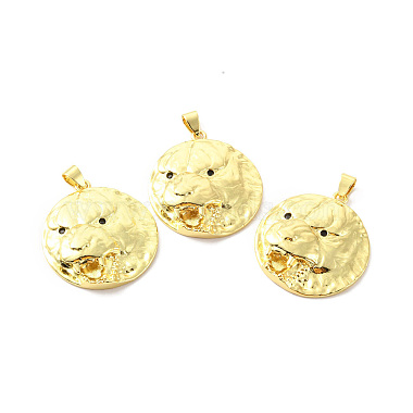 Rack Plating Brass Micro Pave Cubic Zirconia Pendants(KK-F852-10G)-3