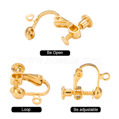 Brass Screw On Clip-on Earring Findings(X-KK-L164-01G)-2