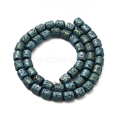 Electroplated Natural Lava Rock Beads Strands(G-G984-16D)-2