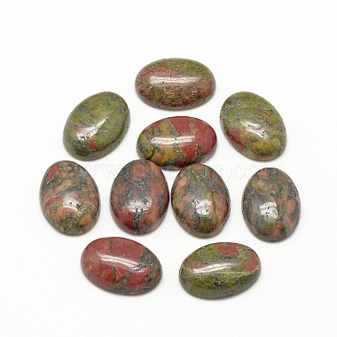 18mm Oval Unakite Cabochons