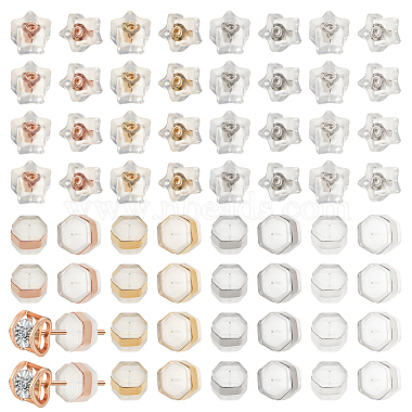 Mixed Color Clear Silicone Ear Nuts