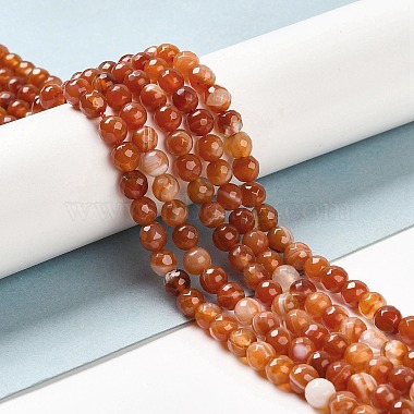 agate à rayures naturelles / brins de perles d'agate(G-A246-8mm-03)-8