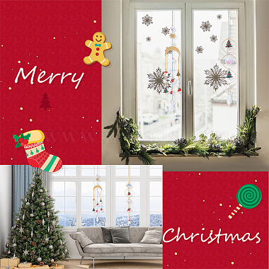 sunclue 4шт. 4 стиль рождественские тематические стеклянные подвесные украшения в виде ловца солнца(AJEW-SC0001-51)-5