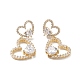 Heart Clear Cubic Zirconia Stud Earrings(EJEW-M216-05G)-2