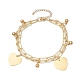 bracelets de cheville trombone et chaînes figaro en laiton(AJEW-AN00597)-1