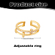 1Pc Brass Adjustable Open Cuff Rings(RJEW-LP0003-51G)-2