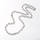 Unisex 304 Stainless Steel Textured Cable Chain Necklaces(STAS-L127-01P)-1