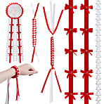 DIY Polyester Ribbon & Braided Bracelets Making Kits, Red, 70mm(DIY-GA0007-96A)