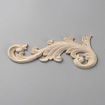 Natural Solid Wood Carved Onlay Applique Craft, Unpainted Onlay Furniture Home Decoration, Blanched Almond, 160x60x7mm(AJEW-WH0528-40A)