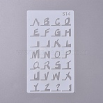 Plastic Drawing Stencil, for Painting on Scrapbook Fabric Tiles Floor Furniture Wood, Alphabet Letter A~Z Pattern, White, 178x102x0.4mm(DIY-WH0152-83D)