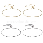 Rack Plating Eco-Friendly Brass Chain Bracelet Making, with Rhinestone, Long-Lasting Plated, Slider Bracelets Making, Cadmium Free & Lead Free, Mixed Color, 126x1mm, Hole: 1.5mm, 10pcs/box(KK-CJ0001-27)