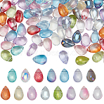 150Pcs 15 Colors Glass Pendants, Teardrop Charms, Mixed Color, 8.5~9x5.5x4.5~5mm, Hole: 0.8~1mm, 10pcs/color(GLAA-PH0003-65)