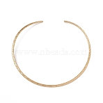 PVD Vacuum Plating 304 Stainless Steel Hammered Wire Necklace Making, Long-Lasting Plated, Rigid Necklaces, Minimalist Choker, Cuff Collar, Golden, 0.38cm, Inner Diameter: 5-1/2 inch(14cm)(STAS-B036-06G)