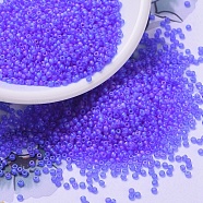 MIYUKI Round Rocailles Beads, Japanese Seed Beads, 11/0, (RR150FR) Matte Transparent Sapphire AB, 2x1.3mm, Hole: 0.8mm, about 5500pcs/50g(SEED-X0054-RR0150FR)