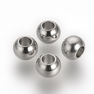 201 Stainless Steel Spacer Beads, Rondelle, Stainless Steel Color, 6x4.5mm, Hole: 3mm(X-STAS-R071-36)