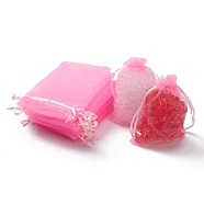 Organza Gift Bags with Drawstring, Jewelry Pouches, Wedding Party Christmas Favor Gift Bags, Pink, 12x9cm(OP-R016-9x12cm-02)