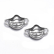 Tibetan Style Alloy Links/Connector, Lead Free & Cadmium Free, Gauze Mask, Antique Silver, 13.5x22.5x3mm, Hole: 4x2mm, about 385pcs/500g(TIBE-S323-092AS-RS)