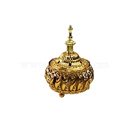 Iron Incense Burners Tower Censer Holder, Hollow Buddhism Aromatherapy Furnace Home Decor, Golden, 90x140mm(PW23011801771)