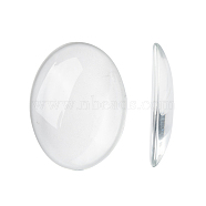 Transparent Oval Glass Cabochons, Clear, 40x30mm, 8mm(Range: 7~9mm) thick(GGLA-R022-40x30)