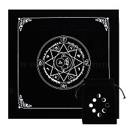 1Pc Square Velvet Tarot Tablecloth for Divination, Tarot Card Pad, Pendulum Tablecloth, and 1Pc Cloth Packing Pouches Drawstring Bags, Star Pattern, 495x490x0.5mm(AJEW-CN0001-60B)