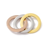 304 Stainless Steel Linking Rings, Mirror Finish, 3 Interlocking Ring, Multi-color, 32x1.8mm(STAS-G297-01M)
