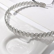 Iron Open Cuff Choker Necklaces for Women, Platinum, Inner Diameter: 5.39 inch(13.7cm), 13.5mm(NJEW-M085-01P)